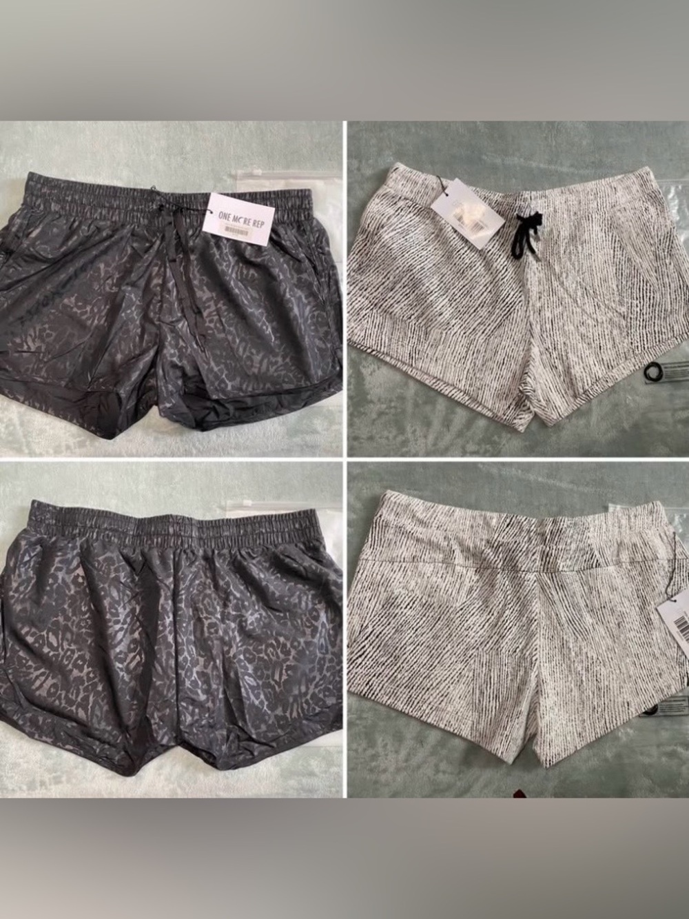 Women's Black & Gray Patterned Athletic Shorts - 2 for 1